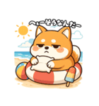 しばいぬの「すやきち」夏Ver,（個別スタンプ：6）
