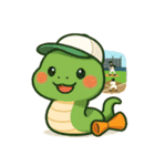 へびと過ごす夏のシーン（個別スタンプ：10）