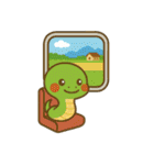 へびと過ごす夏のシーン（個別スタンプ：21）