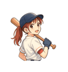 野球 女子 部活 スポーツ かわいい（個別スタンプ：1）