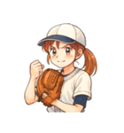 野球 女子 部活 スポーツ かわいい（個別スタンプ：3）