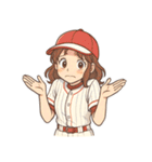 野球 女子 部活 スポーツ かわいい（個別スタンプ：4）