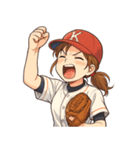 野球 女子 部活 スポーツ かわいい（個別スタンプ：7）