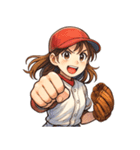 野球 女子 部活 スポーツ かわいい（個別スタンプ：8）