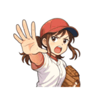 野球 女子 部活 スポーツ かわいい（個別スタンプ：9）