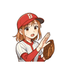 野球 女子 部活 スポーツ かわいい（個別スタンプ：10）