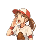 野球 女子 部活 スポーツ かわいい（個別スタンプ：11）