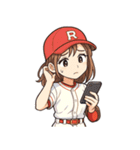 野球 女子 部活 スポーツ かわいい（個別スタンプ：13）