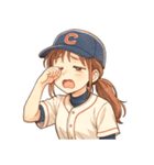 野球 女子 部活 スポーツ かわいい（個別スタンプ：14）