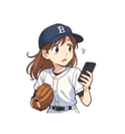 野球 女子 部活 スポーツ かわいい（個別スタンプ：18）
