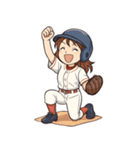 野球 女子 部活 スポーツ かわいい（個別スタンプ：21）
