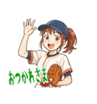 野球 女子 部活 スポーツ かわいい  (小)（個別スタンプ：15）