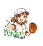 野球 女子 部活 スポーツ かわいい  (小)（個別スタンプ：22）