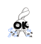 うさぎのボタン（わたしはエマの中から）（個別スタンプ：35）
