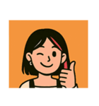 [アレンジ用]Y2Kっぽい女子02（個別スタンプ：14）