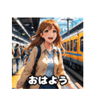朝の彼女と「おはよう」スタンプ（個別スタンプ：10）