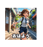朝の彼女と「おはよう」スタンプ（個別スタンプ：12）