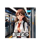 朝の彼女と「おはよう」スタンプ（個別スタンプ：18）