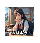 朝の彼女と「おはよう」スタンプ（個別スタンプ：24）