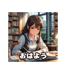 朝の彼女と「おはよう」スタンプ（個別スタンプ：28）
