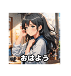 朝の彼女と「おはよう」スタンプ（個別スタンプ：29）