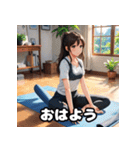 朝の彼女と「おはよう」スタンプ（個別スタンプ：33）
