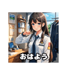 朝の彼女と「おはよう」スタンプ（個別スタンプ：35）