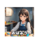 朝の彼女と「おはよう」スタンプ（個別スタンプ：36）