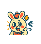昭和レトロなうさぎの女の子スタンプ（個別スタンプ：10）