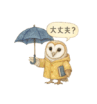 季節で使える4種の水彩フクロウスタンプ（個別スタンプ：17）