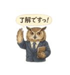 季節で使える4種の水彩フクロウスタンプ（個別スタンプ：25）