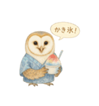 季節で使える4種の水彩フクロウスタンプ（個別スタンプ：30）