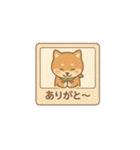 レトロ柴犬「しば丸」看板ポップ風（個別スタンプ：3）