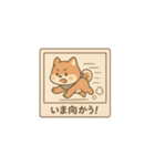 レトロ柴犬「しば丸」看板ポップ風（個別スタンプ：19）