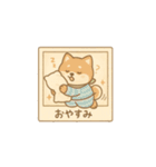 レトロ柴犬「しば丸」看板ポップ風（個別スタンプ：21）