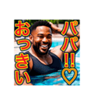 お父さんに感謝を送る※♡ゲイの黒人男性♡（個別スタンプ：19）
