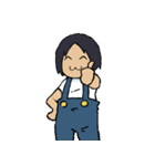 オーバーオールを着たおとこのこ☆（個別スタンプ：1）