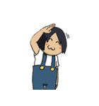 オーバーオールを着たおとこのこ☆（個別スタンプ：5）