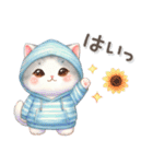 猫がいっぱい♡カラフル夏スタンプ（個別スタンプ：3）