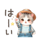 猫がいっぱい♡カラフル夏スタンプ（個別スタンプ：4）