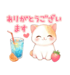 猫がいっぱい♡カラフル夏スタンプ（個別スタンプ：10）