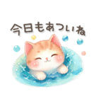 猫がいっぱい♡カラフル夏スタンプ（個別スタンプ：13）