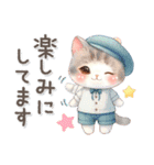 猫がいっぱい♡カラフル夏スタンプ（個別スタンプ：22）