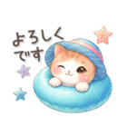 猫がいっぱい♡カラフル夏スタンプ（個別スタンプ：25）