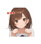 表情豊かな女の子 - かわいい日常スタンプ3（個別スタンプ：1）