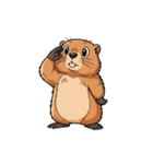 【敬礼マーモット 3】（個別スタンプ：1）