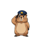 【敬礼マーモット 3】（個別スタンプ：4）