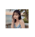 【動く】海！ビキニ！水着！可愛い美女（個別スタンプ：4）