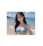 【動く】海！ビキニ！水着！可愛い美女（個別スタンプ：5）