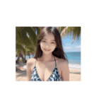 【動く】海！ビキニ！水着！可愛い美女（個別スタンプ：10）